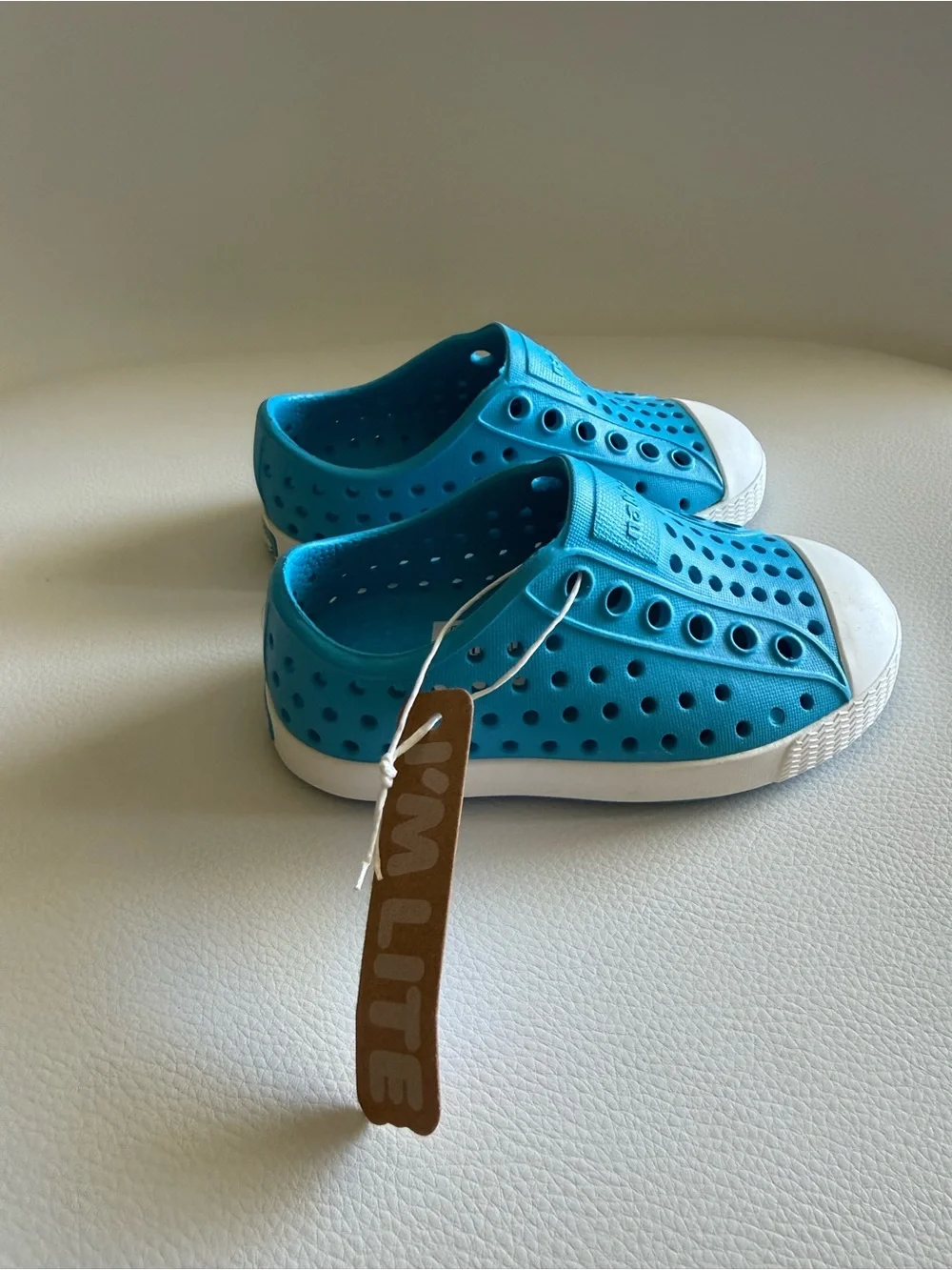 ☀️🌊 Native-style Kids Blue Slip-On Water Shoes with White Toe NWT